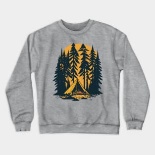 Camping tent in the forest Crewneck Sweatshirt